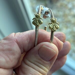 Slane 18k Gold & Silver Bee Hoop Earrings